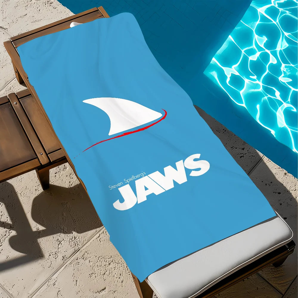 Jaws Movie Quick-Dry Beach Towel | Soft Pool & Travel Towel Beach Towel Peaceful Pleasures Health and Wellness z7 STJ150x260CM