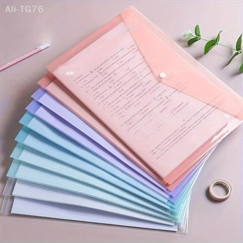 10-Pack A4 Waterproof Transparent PP File Folders | Document Bags