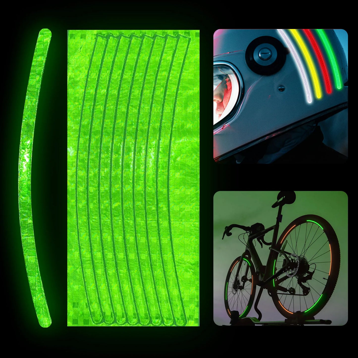 Reflective Stickers Made,Super Reflection, Safety Reflective Tape for Car Trailer Truck Bike Motorcycle Peaceful Pleasures Health and Wellness Green 1PCS