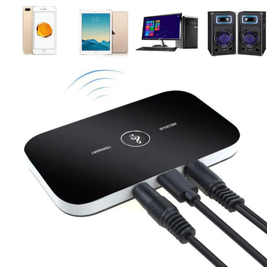 2-in-1 Bluetooth 5.0 Transmitter Receiver Wireless Audio Adapter 3.5mm AUX RCA Jack for Car TV PC Headphone Speaker Peaceful Pleasures Health and Wellness