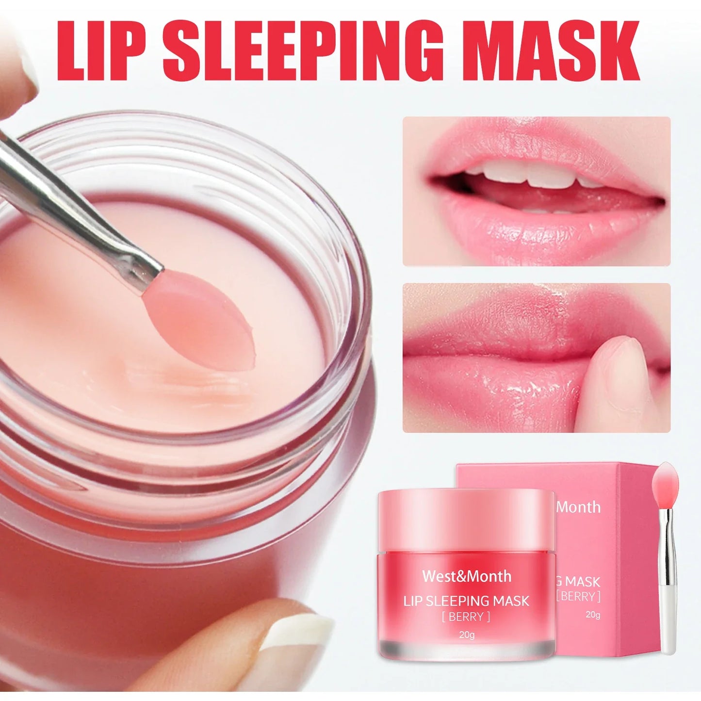 WEST MONTH Berry Lip Sleeping Mask – Moisturizing Lip Balm 20g