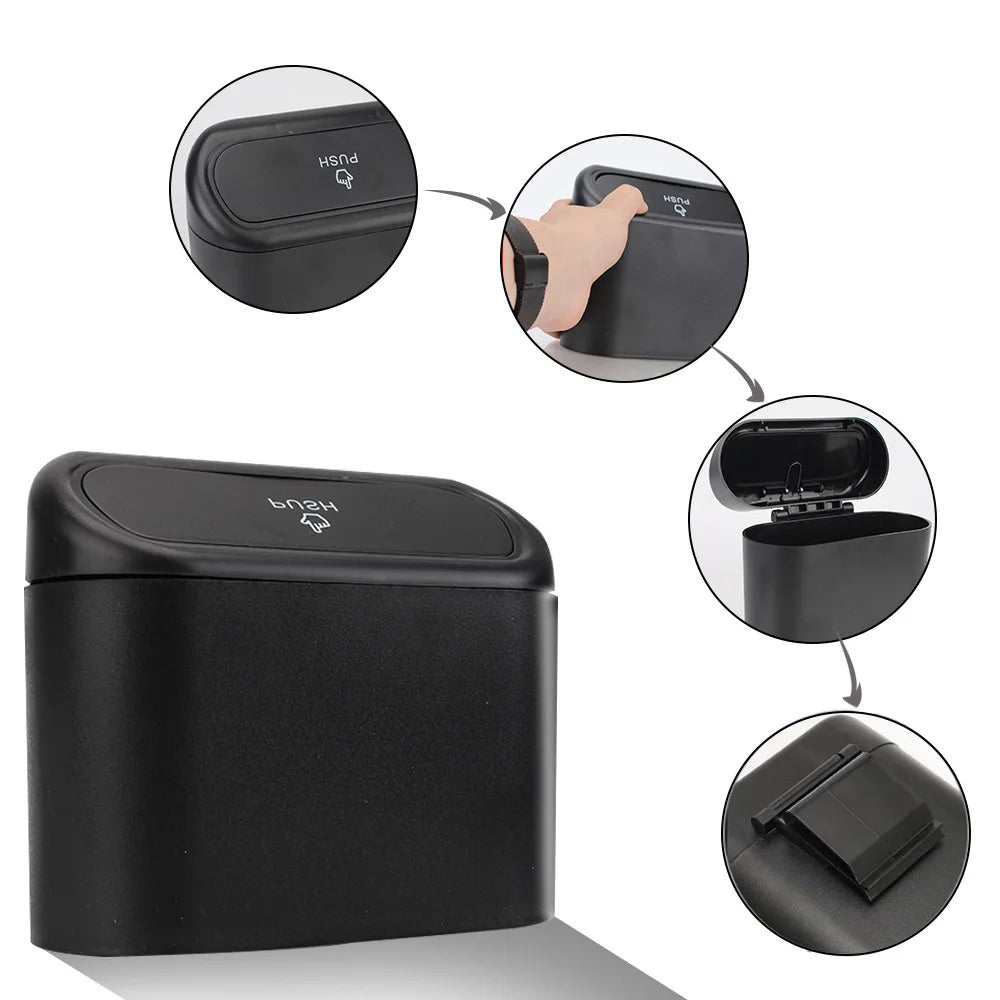 Lidded car trash can, creative trash bin, car storage box with waterproof sealing Peaceful Pleasures Health and Wellness