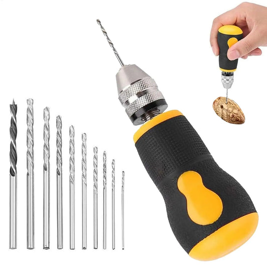Mini Hand Drill Set – 10 Twist Bits for Jewelry & DIY Craft Mini Hand Drill Set Oasis Select