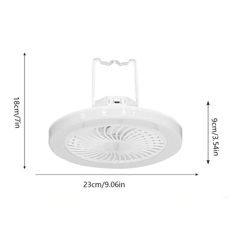 USB Rechargeable Ceiling Fan Light | 3 Color Modes Portable
