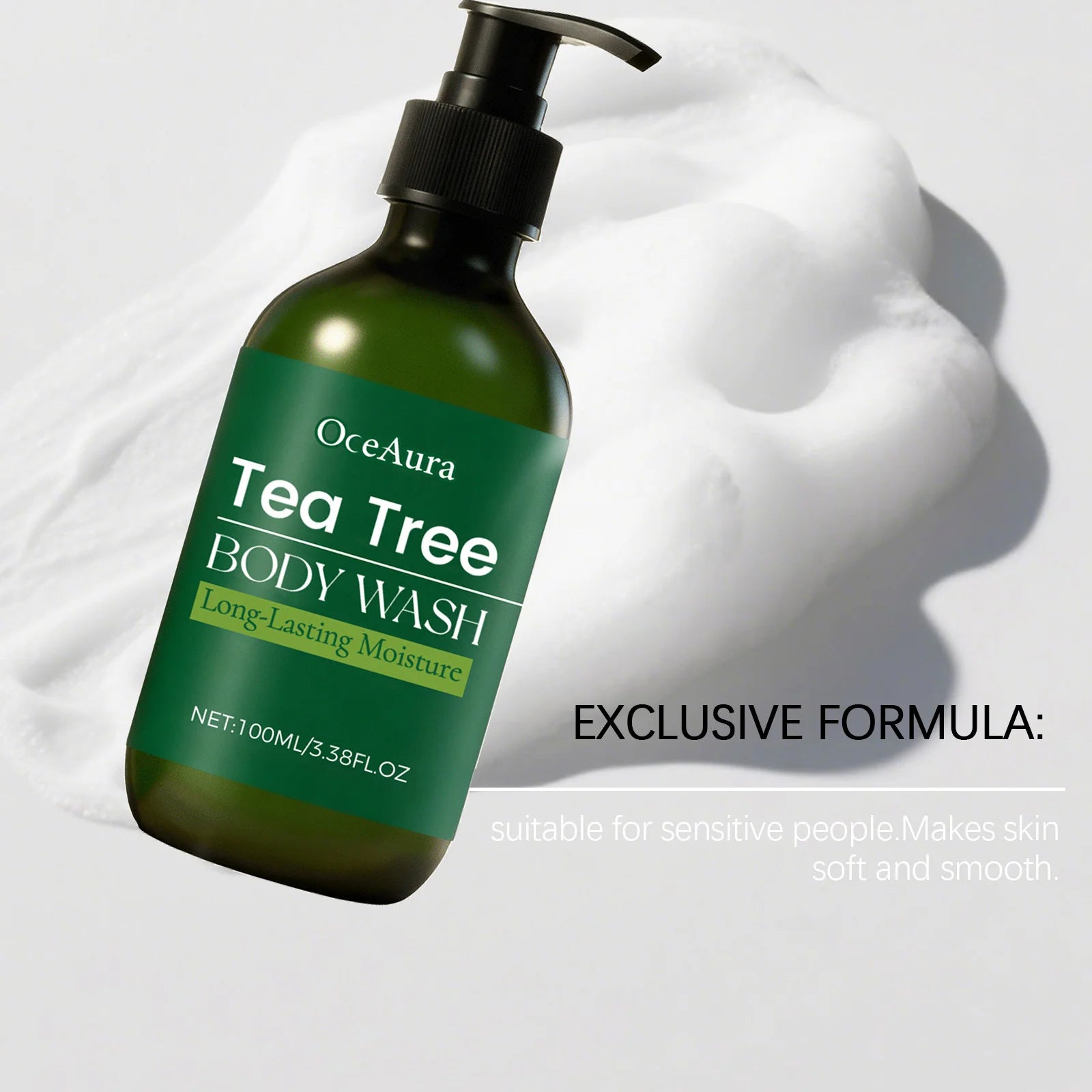 Tea Tree Shower Gel Gentle Cleansing Moisturizing Smoothing Refreshing Brightening Acne Treatment Fragrance Soothing Body Wash Peaceful Pleasures Health and Wellness