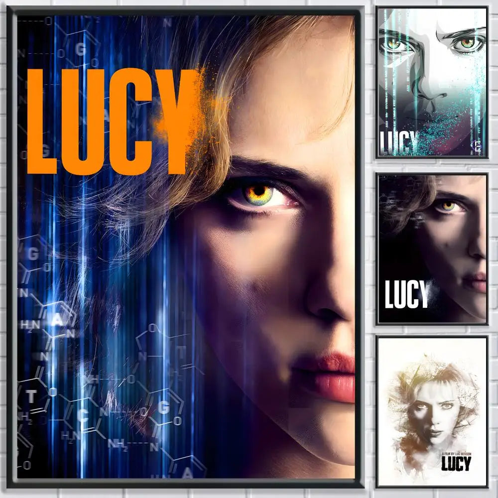 Movie L-Lucy Poster HD Self Adhesive Waterproof Wall Art Ideal for Home Office Dorm Bedroom Great Gift Peaceful Pleasures Health and Wellness