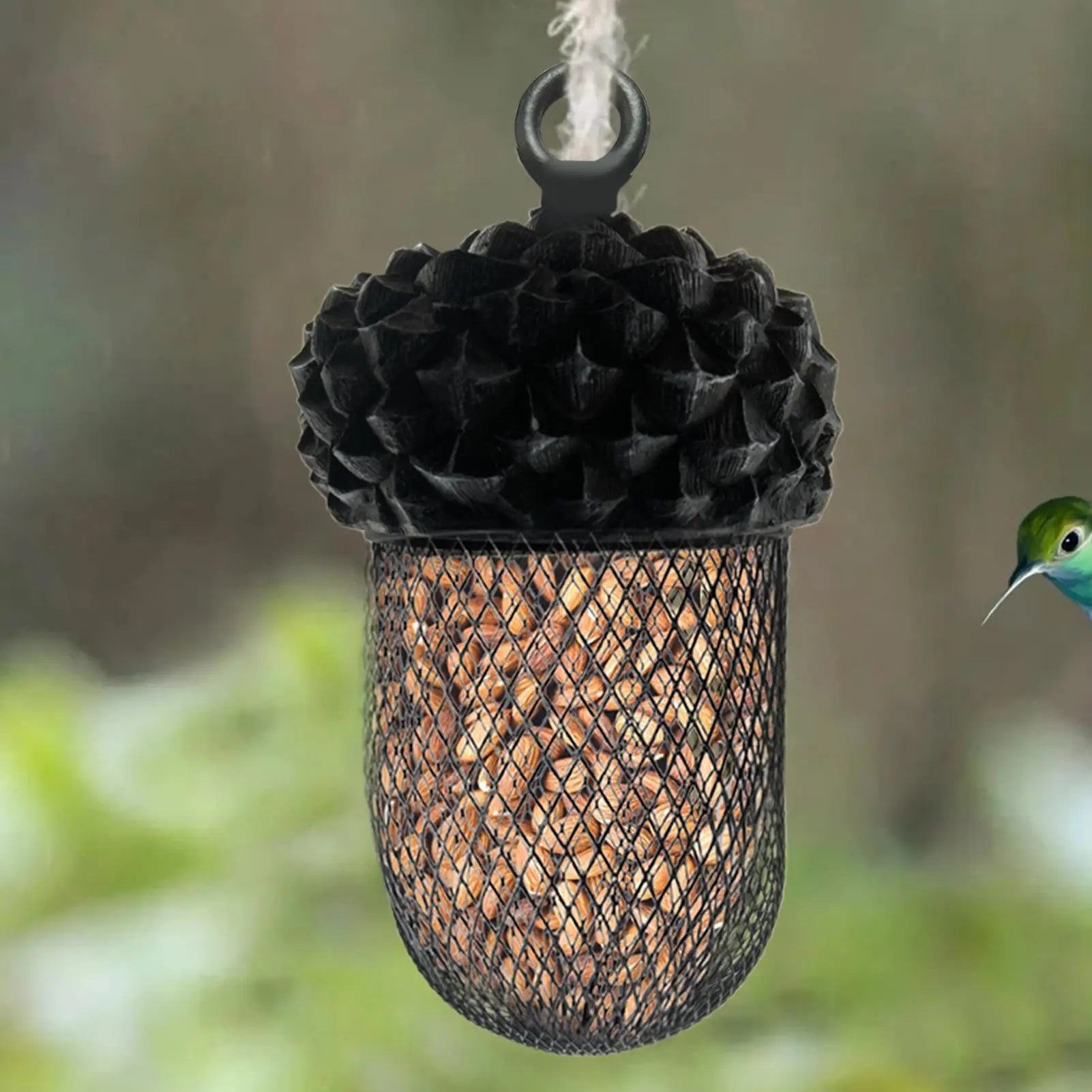 Acorn Bird Feeder – Decorative Resin Metal Garden Feeder Hanging Bird Feeder Peaceful Pleasures Health and Wellness