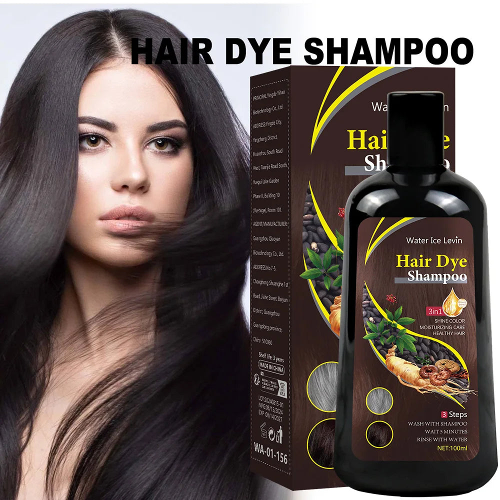 3-in-1 Dark Brown Hair Color Shampoo | Herbal, 100ML