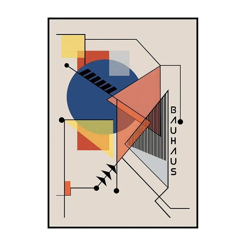 Bauhaus Exhibition Poster Minimalist Vintage Canvas Wall Art