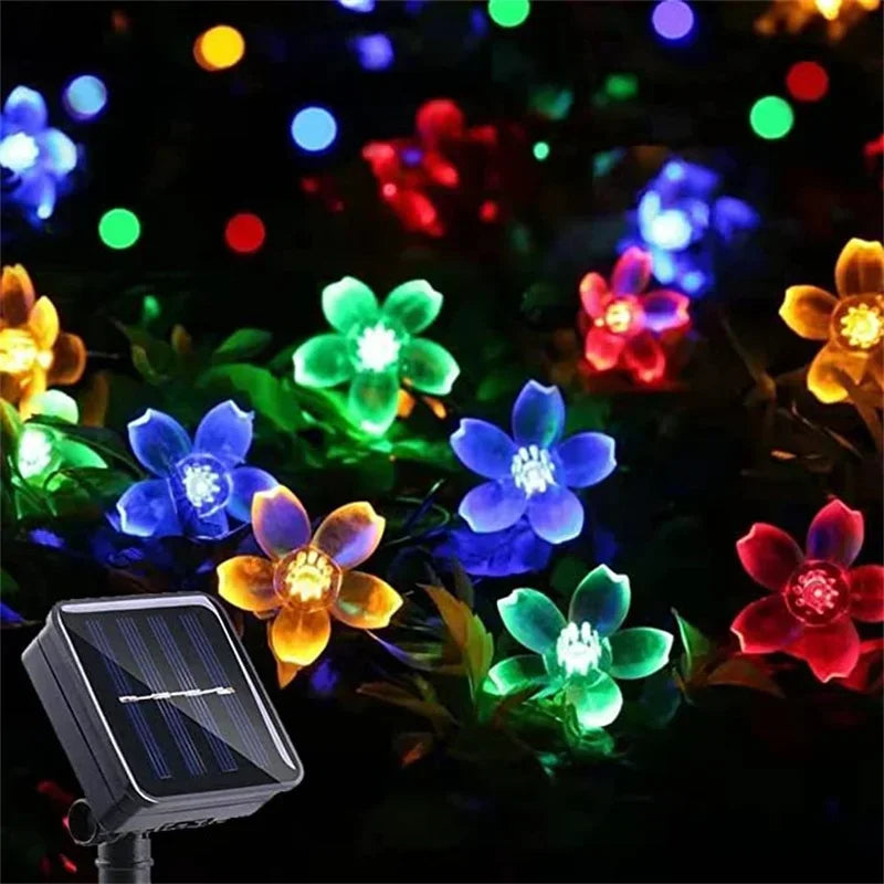 Solar Rose LED Fairy String Lights | 8 Modes, IP65, Garden Decor