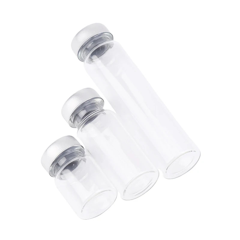 10Pcs 5/10/20ml Transparent Sealed Sample Vials Transparent Glass Vials With Self Healing Injection Port Peaceful Pleasures Health and Wellness