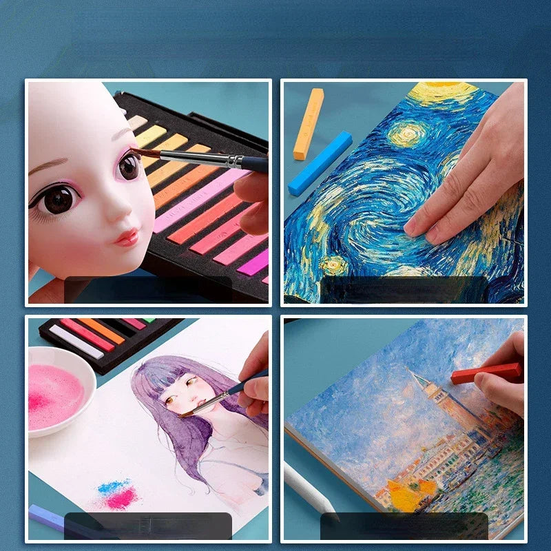 Polymer Clay Doll Makeup Chalk 12/24/36/48 Color Artist Chalk Stick Set School Supplies Professional Blush Coloring Pen Peaceful Pleasures Health and Wellness