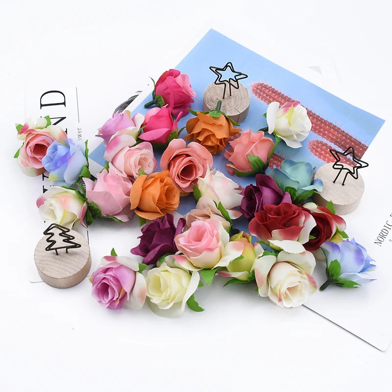 Silk Rose Bud Artificial Flowers – Wedding, Party & Home Decor Artificial Silk Flowers Peaceful Pleasures Health and Wellness MIX 50pcs