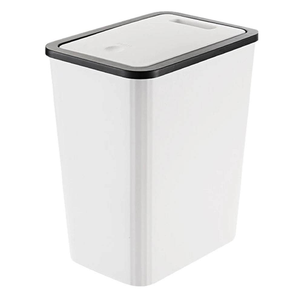 Bathroom Trash Can Garbage Lid Bin Space-saving Design Kitchen