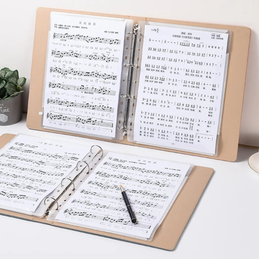 Flexible Loose Leaf Music Score Folder Detachable Writable Piano Music Sheet File Folder 20 Pages Fits Letter Size Peaceful Pleasures Health and Wellness