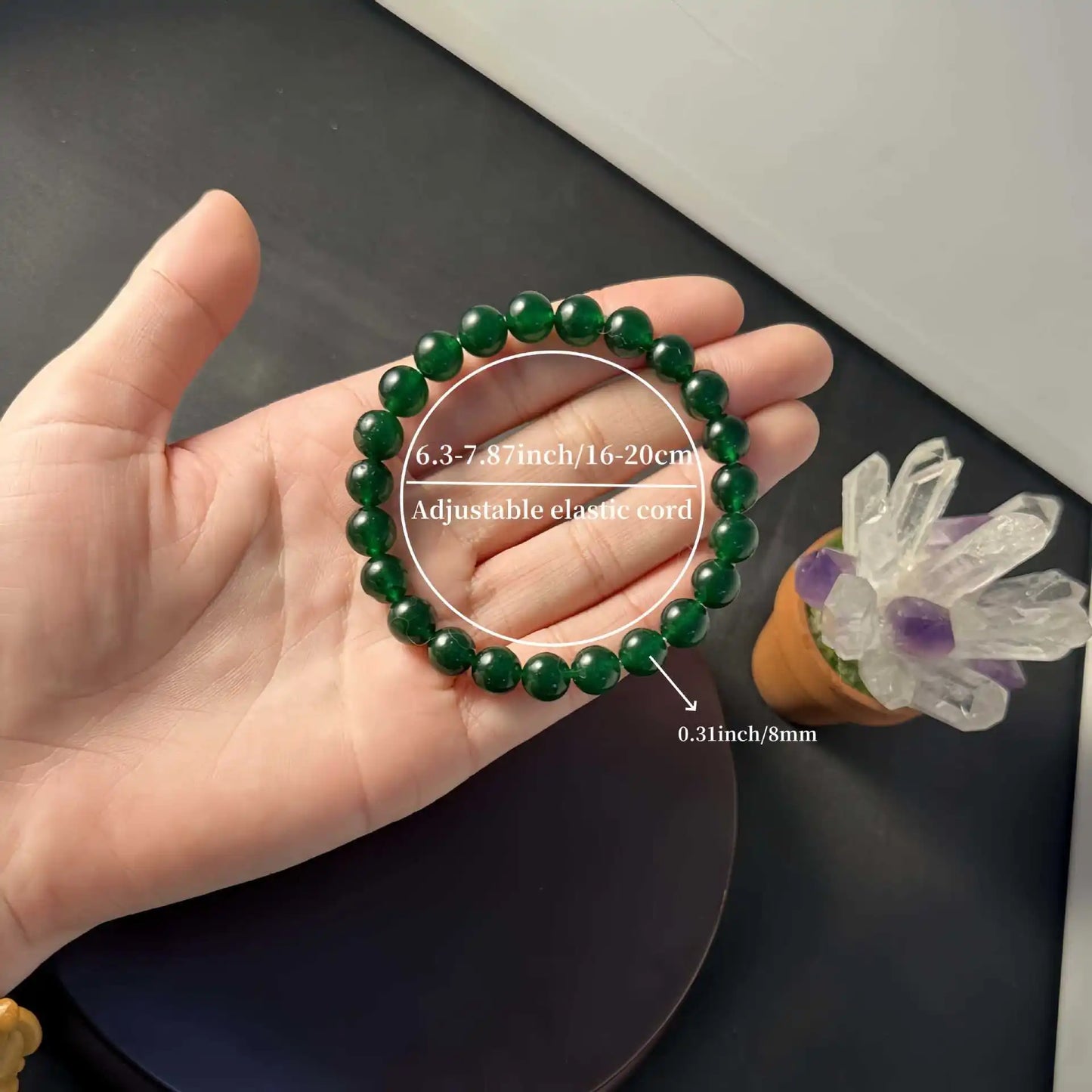 Stone Beads Bracelet Amethyst Tiger Eye Crystal Quartz Agate Gem Beads Bangles Women Reiki Healling Jewelry Gift Mens Bracelet Peaceful Pleasures Health and Wellness 18cm 0216
