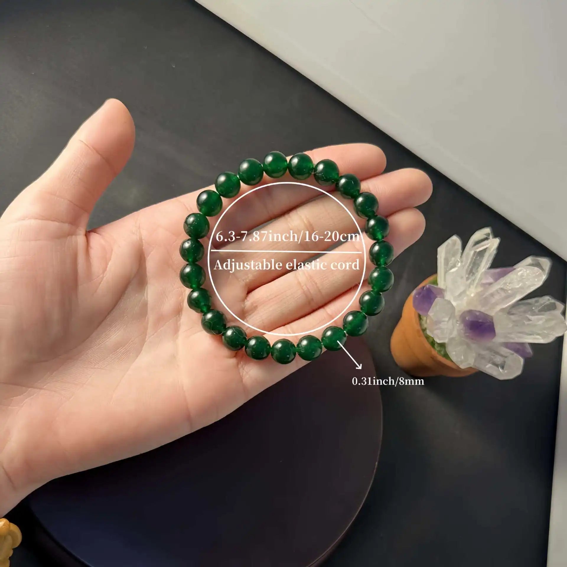 Stone Beads Bracelet Amethyst Tiger Eye Crystal Quartz Agate Gem Beads Bangles Women Reiki Healling Jewelry Gift Mens Bracelet Peaceful Pleasures Health and Wellness 18cm 0216