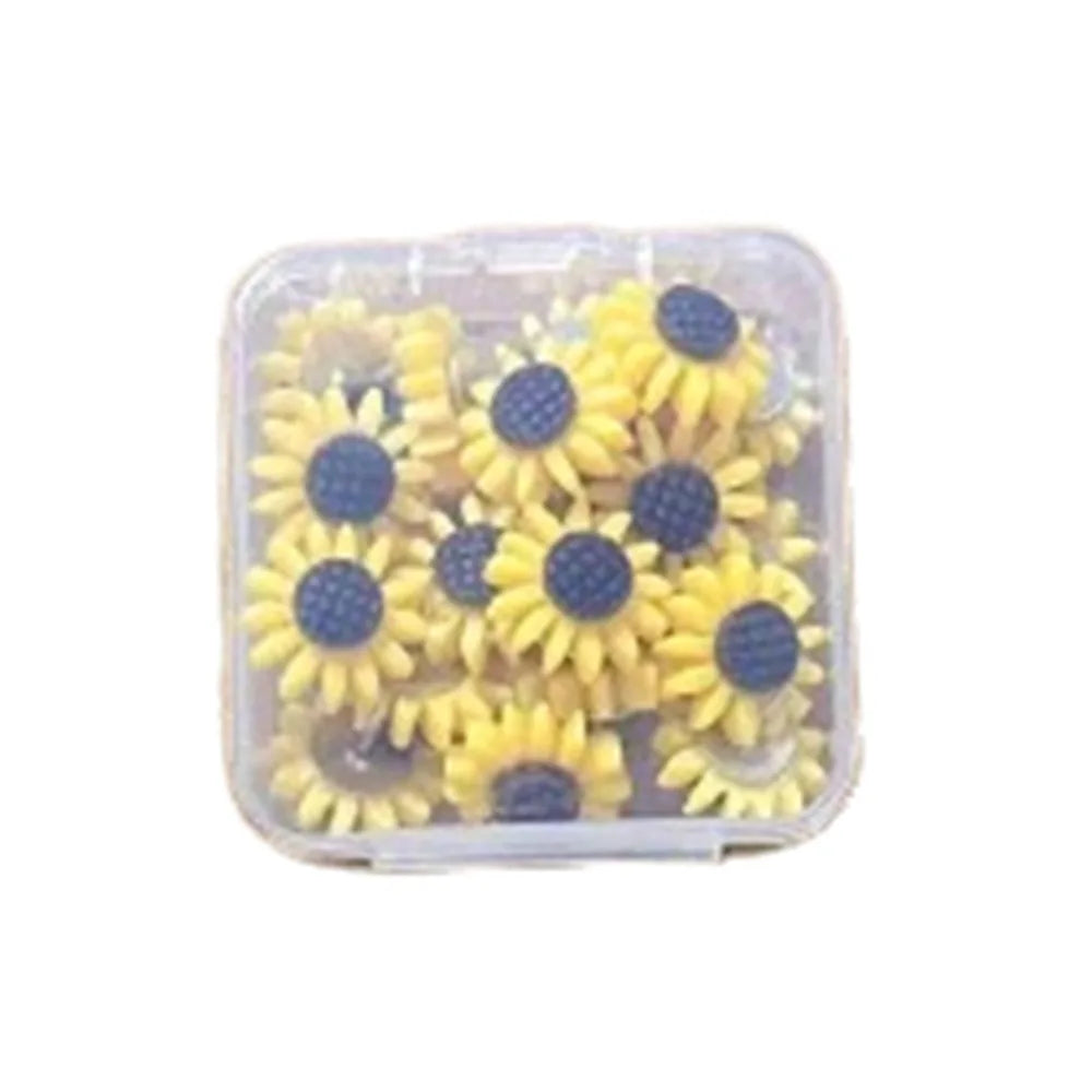 10/20/30/40/50Pcs Creative Sunflower Pushpins DIY Photo Wall Decor Colored Flower Push Pins Reusable Cute Board Push Pin Peaceful Pleasures Health and Wellness 20Pcs