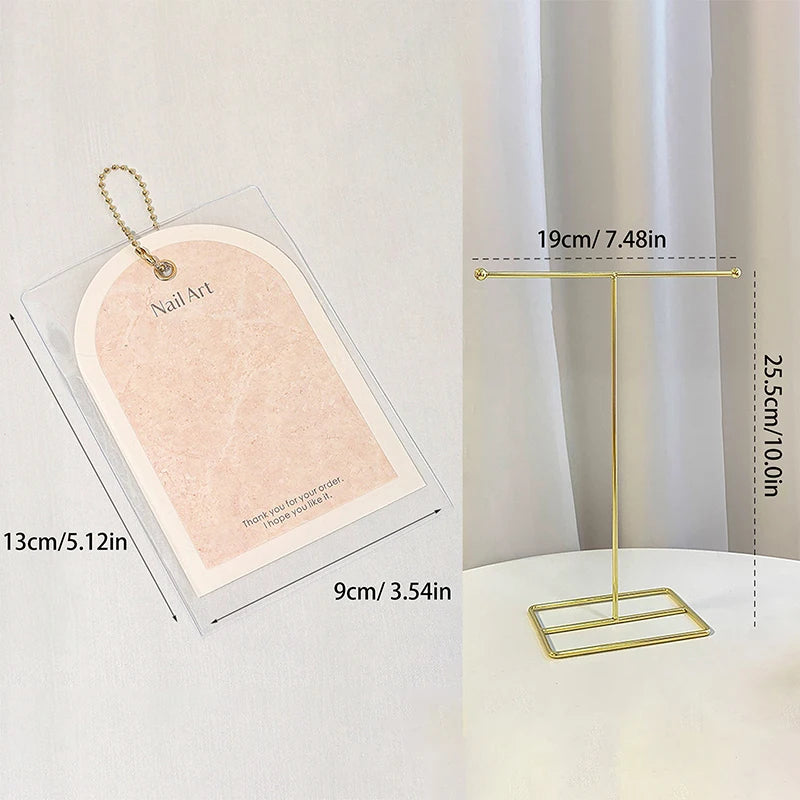 Nail Art Display Shelf False Nail Display Photo Stand Wearing Nail Display Cards Dustproof Bag Storage Nail Display Storage Tool Peaceful Pleasures Health and Wellness