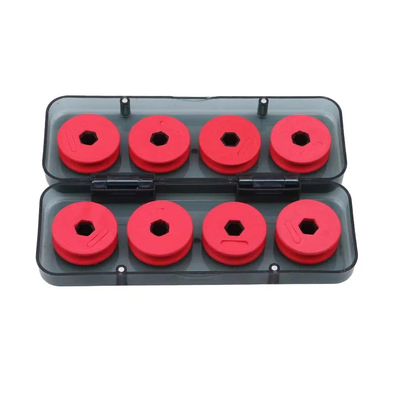 Fishing Line Spool Storage Box 8/16 Slots Clear Fishing Line Organizer Case with Foam Inserts Fishing Tackle Accessories Peaceful Pleasures Health and Wellness 8pcs