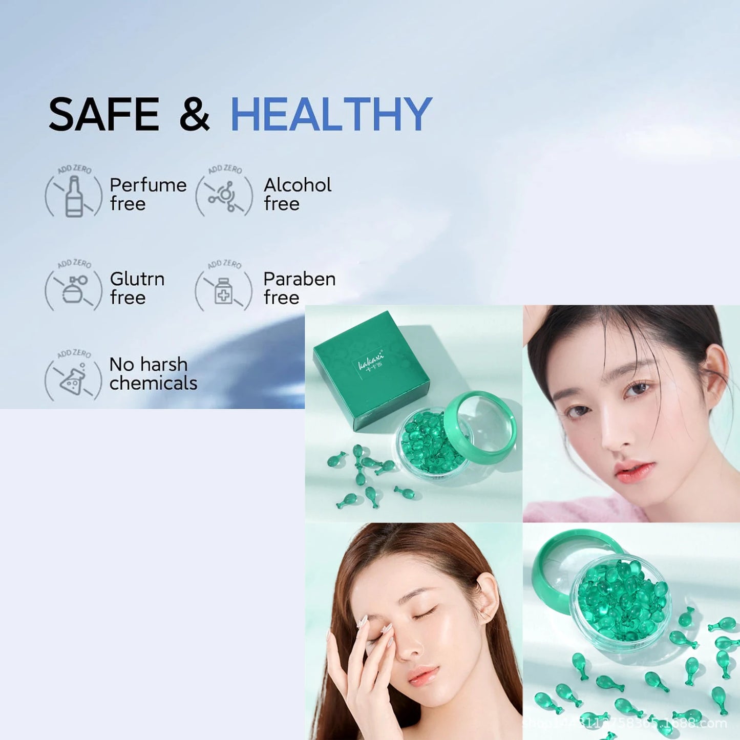 New Blue Copper Peptide Capsule Face Serum Wrinkle Remove Essence Tightens Night Moisturizing Radiant Rejuvenation Skin Care Peaceful Pleasures Health and Wellness