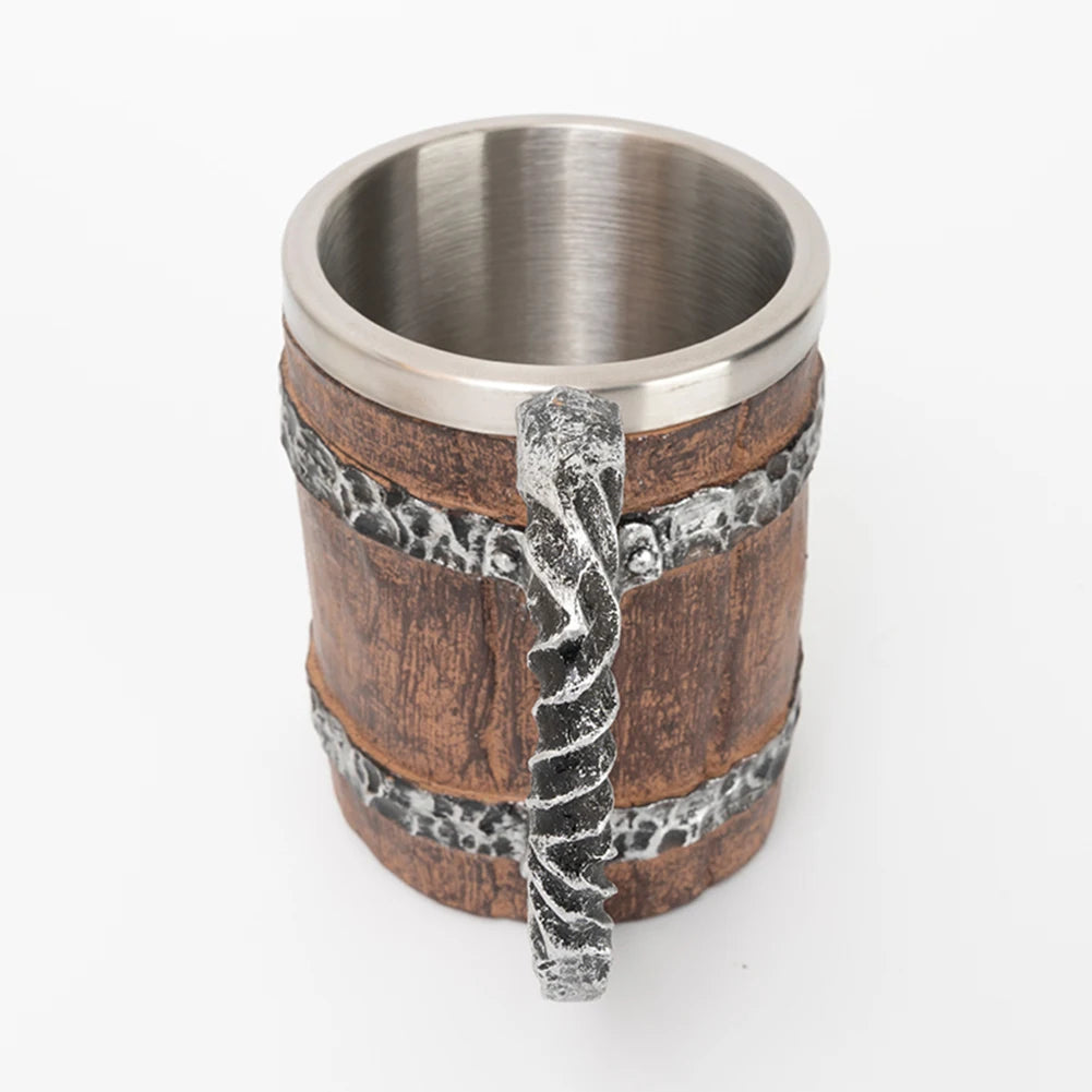500ml Wood-Look Double Wall Insulated Tumbler | Stainless Mug