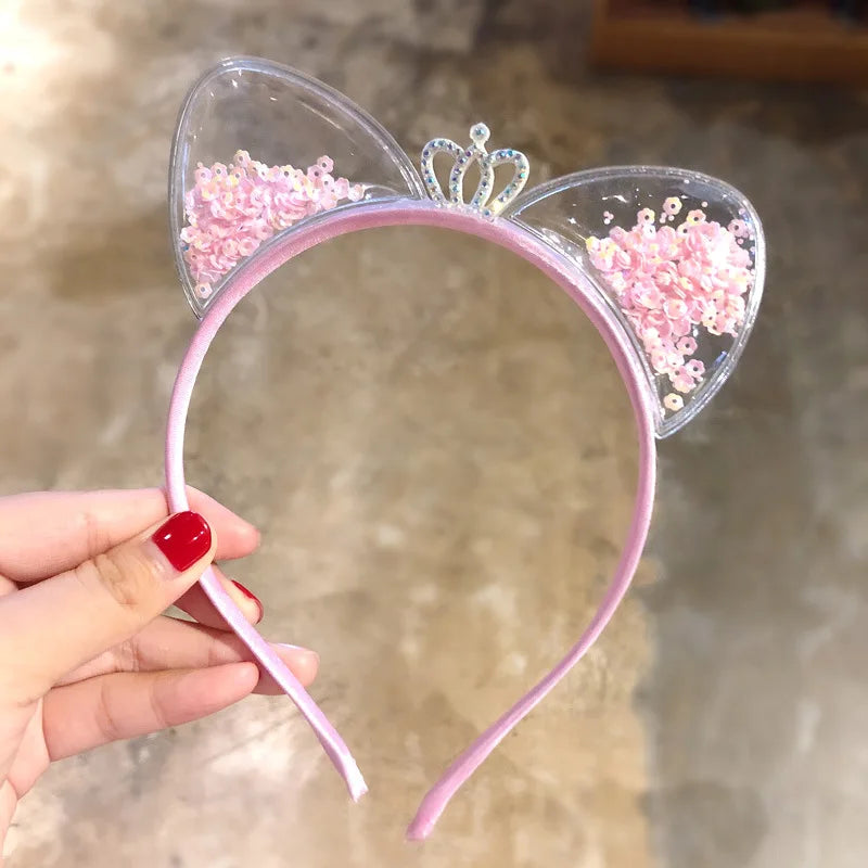 Cute Shining Sequin Cat Ears Hairband Girls Sweet Princess Headband