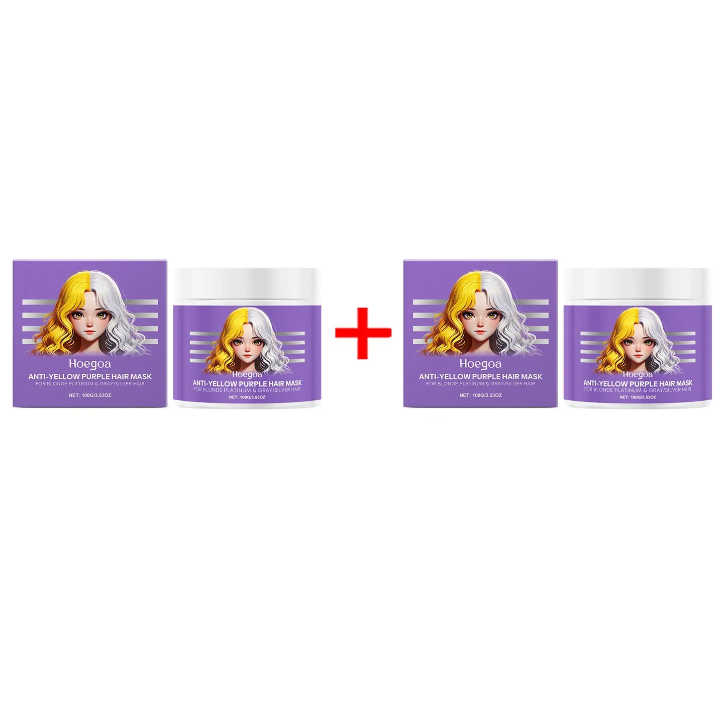 HOEGOA Purple Hair Mask – Anti-Brass Toner for Blonde & Silver