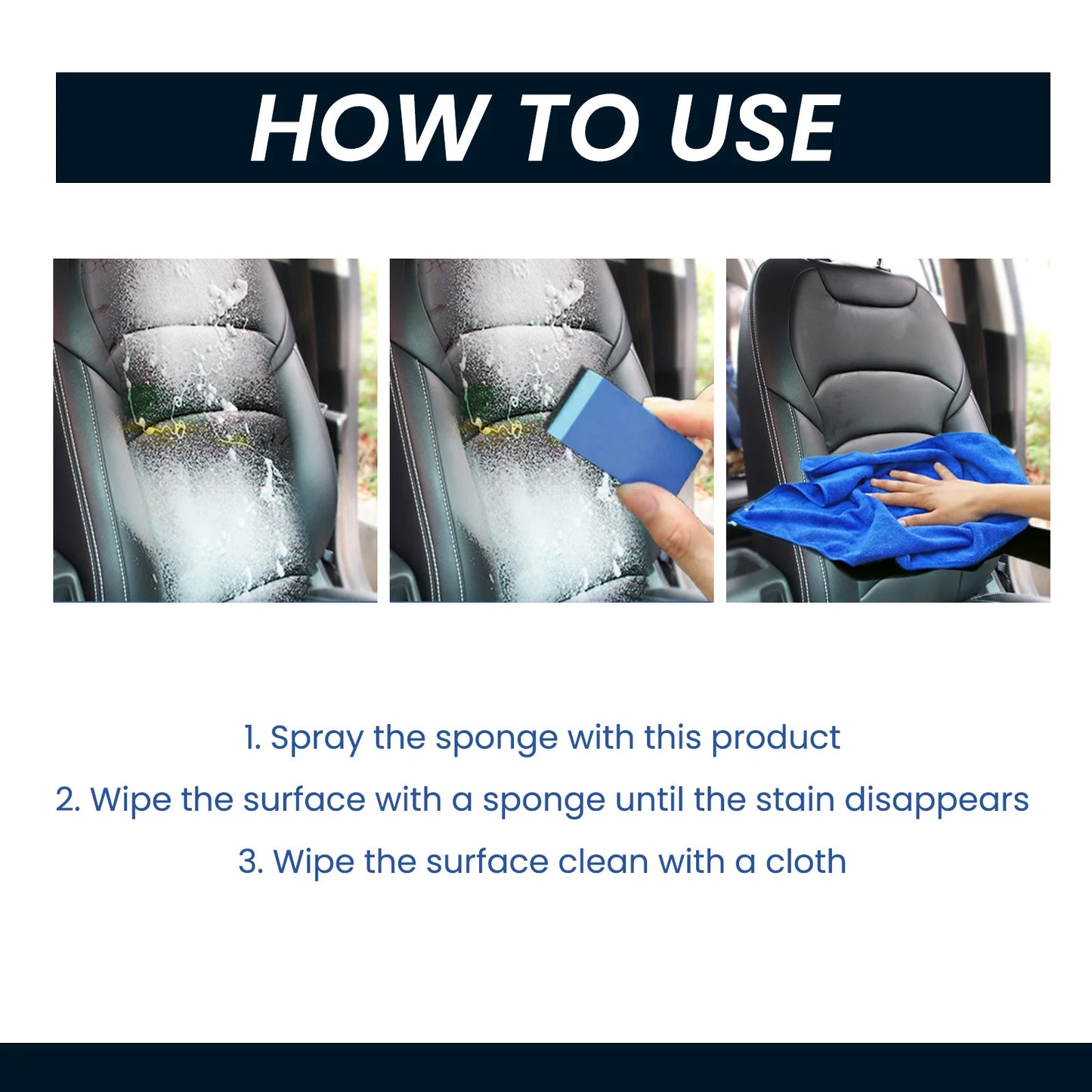 Automotive Interior Cleaner – Dashboard, Leather & Seat Care Set