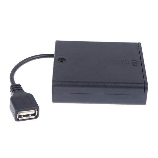 4*AA Battery Case Black 4 X AA USB Battery Box For 5V LED Strip Lights USB Mini Power Supply Suitable For Building Block Use Peaceful Pleasures Health and Wellness