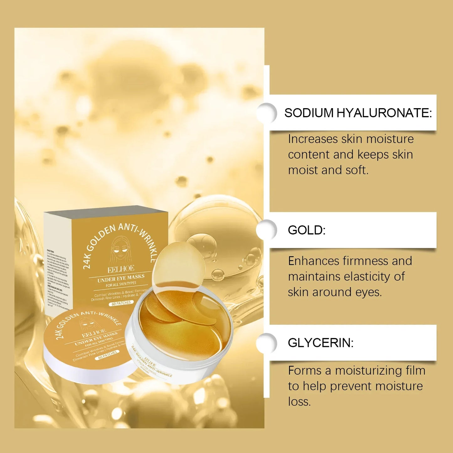 Eelhoe Golden Eye Mask – Dark Circles, Puffiness & Fine Lines