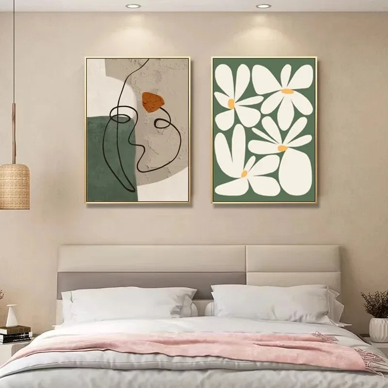 Retro Green Plant Flower Aesthetic Canvas Painting Posters and Prints Wall Picture For Living Room Decoration Peaceful Pleasures Health and Wellness