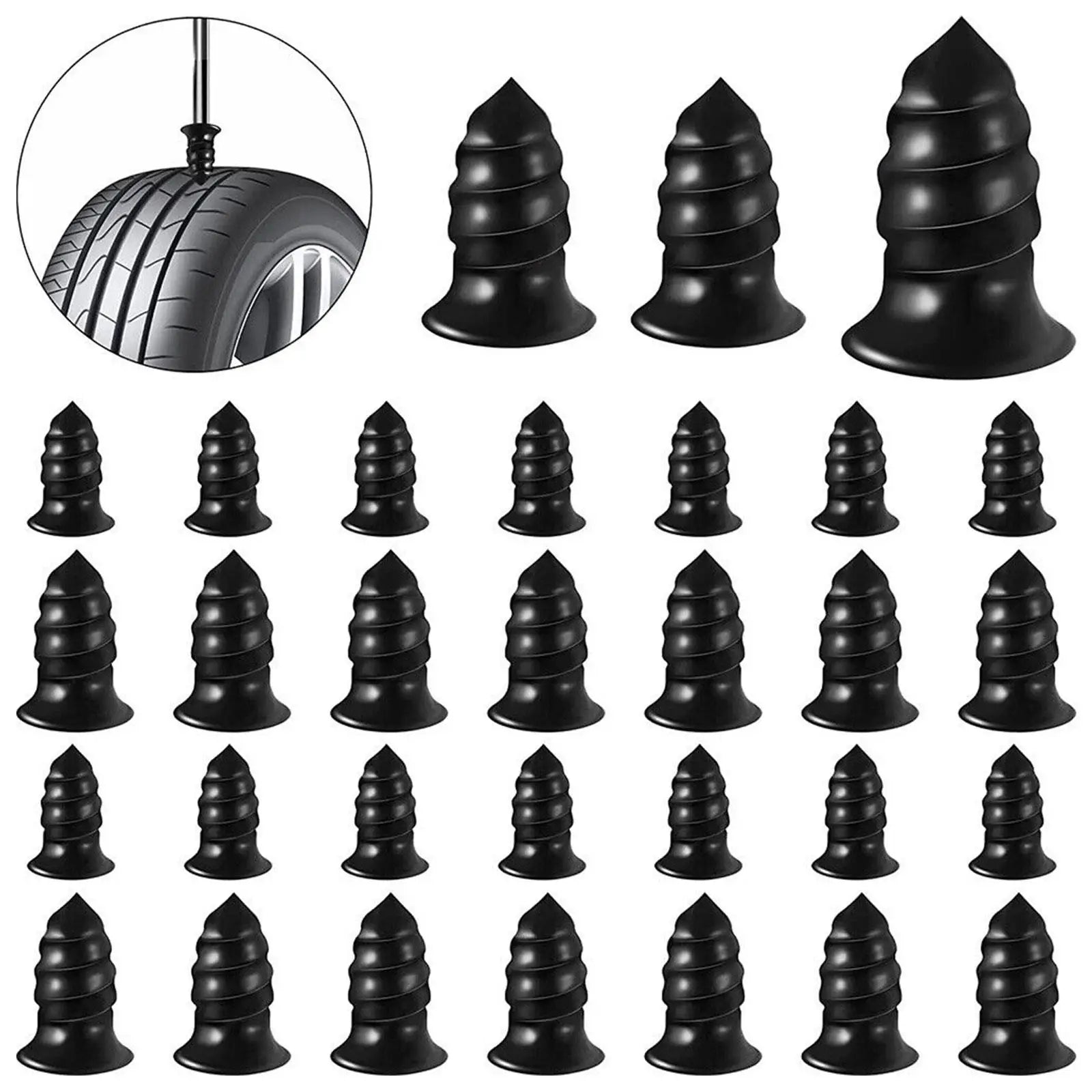 32pcs Motorcycle Bicycle Car Tubeless Tire Repair Rubber Screws for Emergency Automotive Maintenance Peaceful Pleasures Health and Wellness