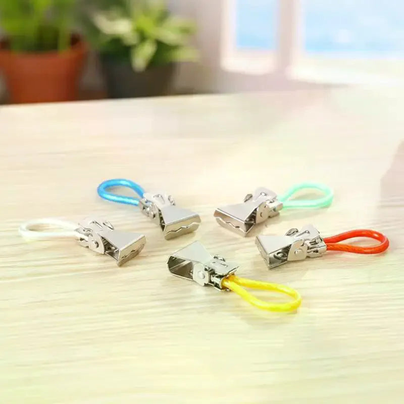 Colorful Stainless Steel Towel & Shower Curtain Clips Hook Clips Peaceful Pleasures Health and Wellness