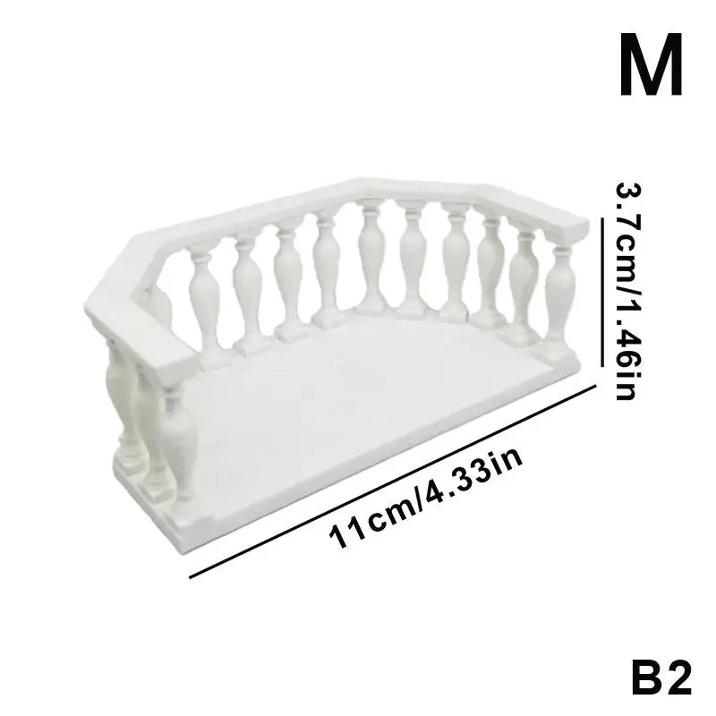 European Miniature Balcony with Railing | Dollhouse DIY Decor