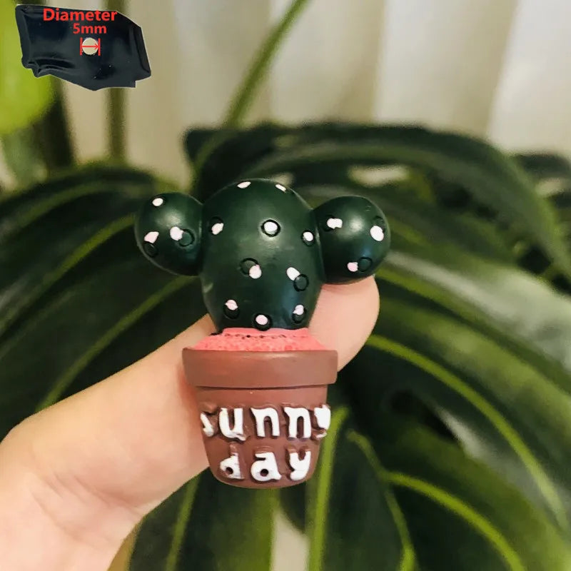 1PCS Resin Sunny Day Cute Mini Plant Succulent Potted Plant Fridge Magnetic Decoration Refrigerator Magnets Sticker Gift Peaceful Pleasures Health and Wellness 5