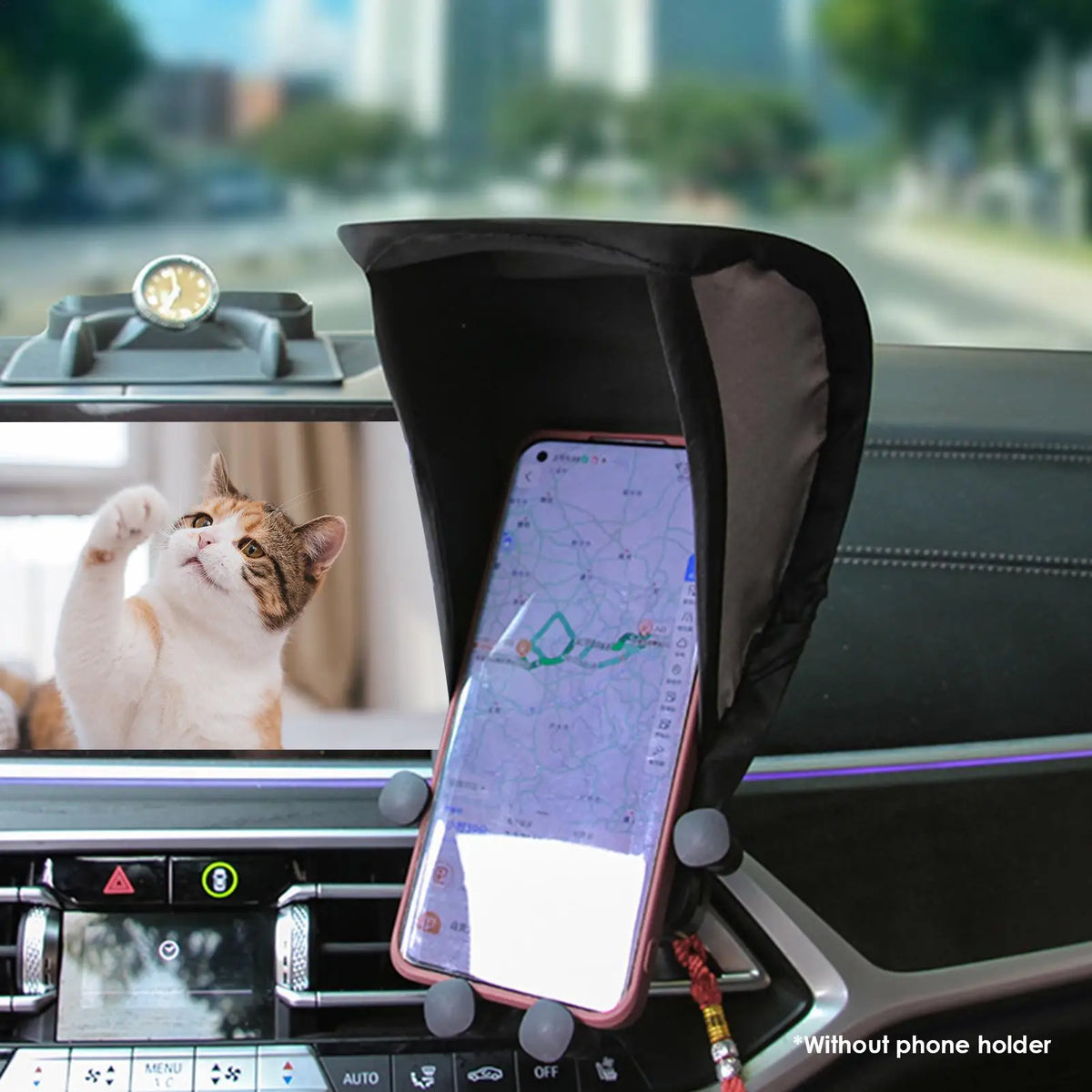 Car Cell Phone Sunscreen Sunshield Phone Umbrella Sun Shade For Motorcycle Bike Car Anti-scald Car Interior Accessories Peaceful Pleasures Health and Wellness