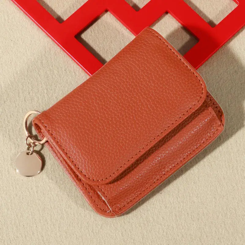 Folding Short Wallet for Women Simple Solid Color Coin Purse Credit Card Holder Cute Multifunctional Ladies Wallet Peaceful Pleasures Health and Wellness