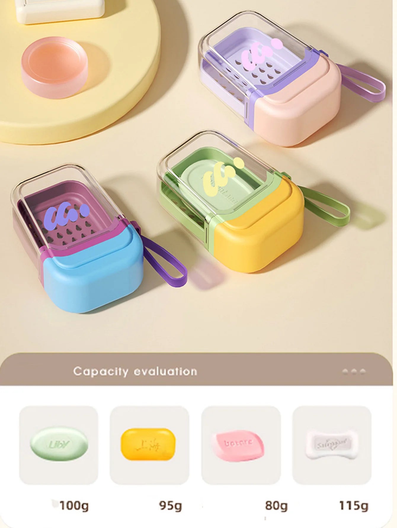 1PCS﻿ Portable Soap Box Leakproof Household Bathroom Drain Tray Bathroom Transparent Soap Box for Outdoor Camping Traveling Peaceful Pleasures Health and Wellness