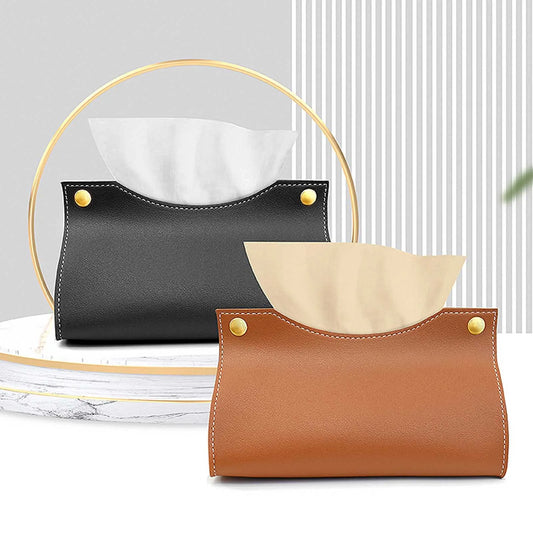Tissue Box Holder Home Living Room Coffee Table Desktop Simple Napkin Box Kitchen Storage Paper Box PU Leather Organizers Peaceful Pleasures Health and Wellness