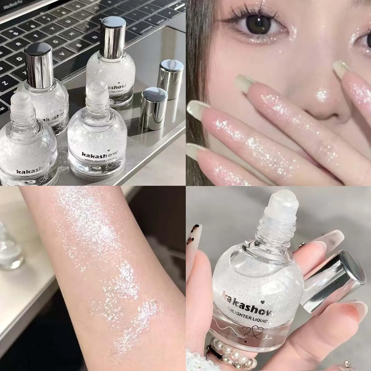 Kakashow Liquid Highlighter – Glitter Glow for Face & Body