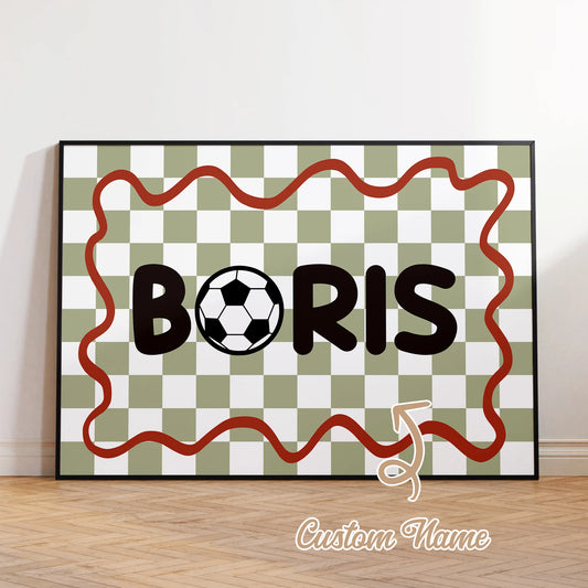Personalized Football Name Canvas Wall Art | Kids Room Decor Canvas Wall Art Peaceful Pleasures Health and Wellness GA-N024-1pc 21x30cm Unframed