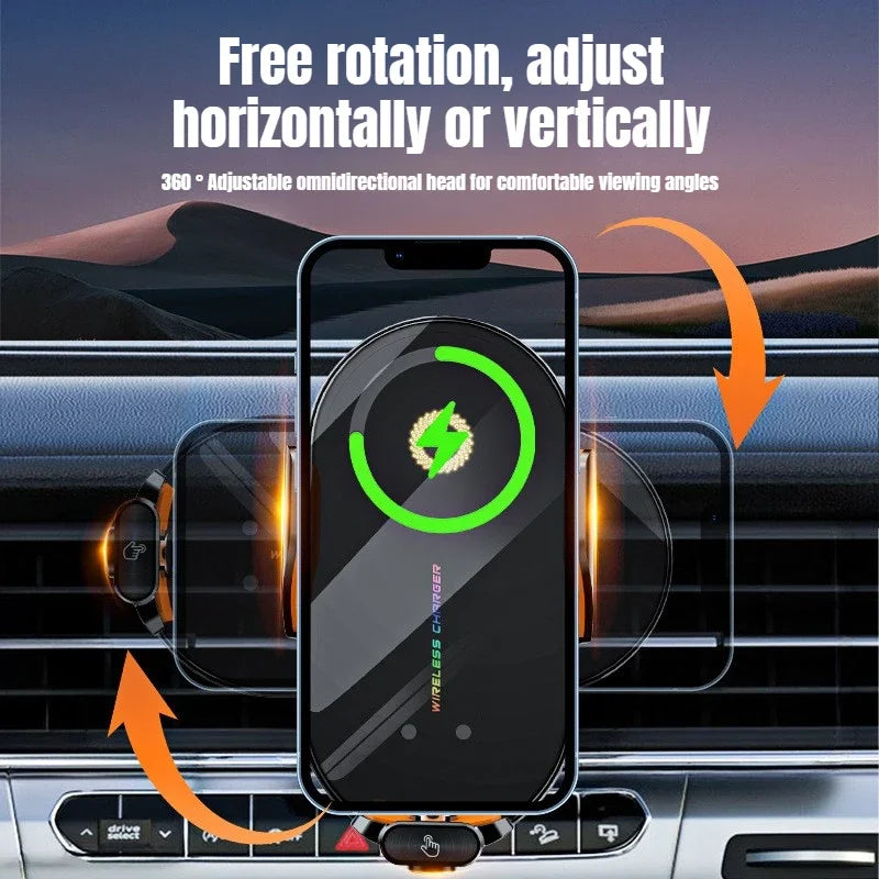 Car Wireless Phone Holder Stand 66W Fast Charging Station Charger Auto Infrared Induction for IPhone17/16/15/14/13 SamsungXiaomi Peaceful Pleasures Health and Wellness