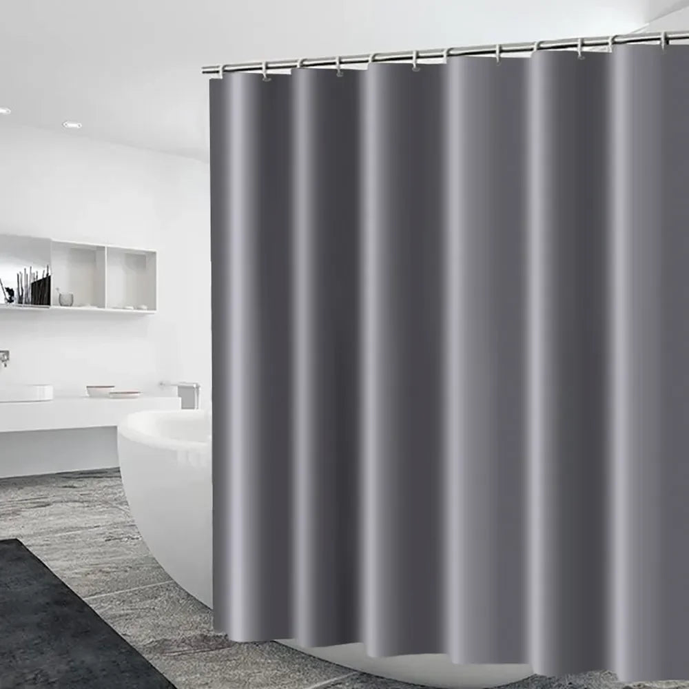 180-230cm Shower Curtains Waterproof Heavy Duty Thick Fabric Bath Curtain for Hotel Bathroom Bathtub Solid White Private Cover Peaceful Pleasures Health and Wellness
