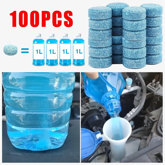 100pc Windshield Washer Fluid Effervescent Tablets Concentrated Windshield Washer Tablets Peaceful Pleasures Health and Wellness