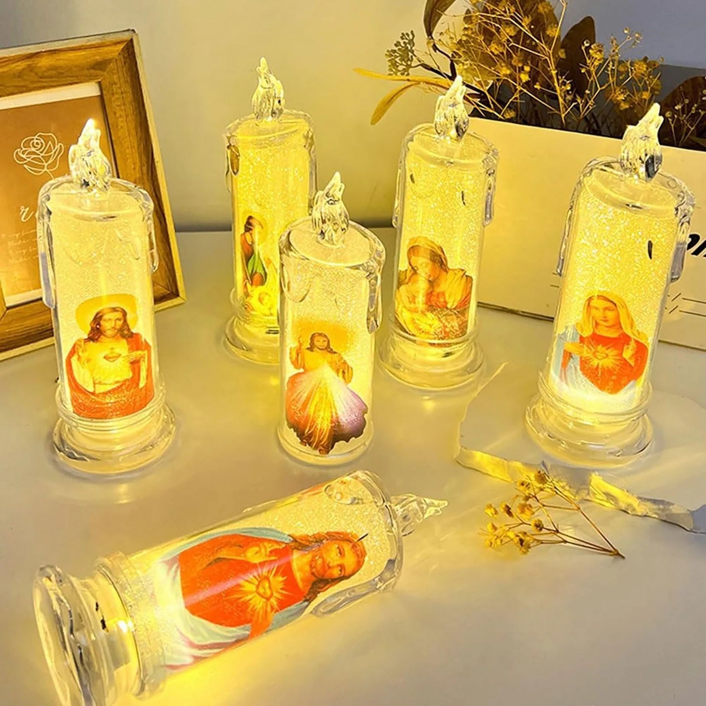 LED Flameless Devotional Prayer Candles | Religious Decor