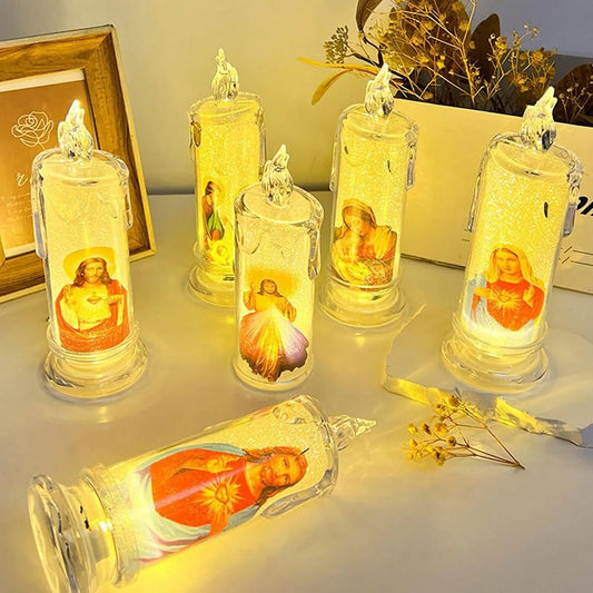 LED Flameless Devotional Prayer Candle – Religious Decor Flameless LED Candle Oasis Select