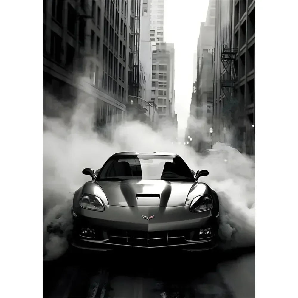 Nordic Supercar Canvas Wall Art | Racing Poster for Garage & Home Canvas Wall Art Peaceful Pleasures Health and Wellness 18 40x50cm Unframed