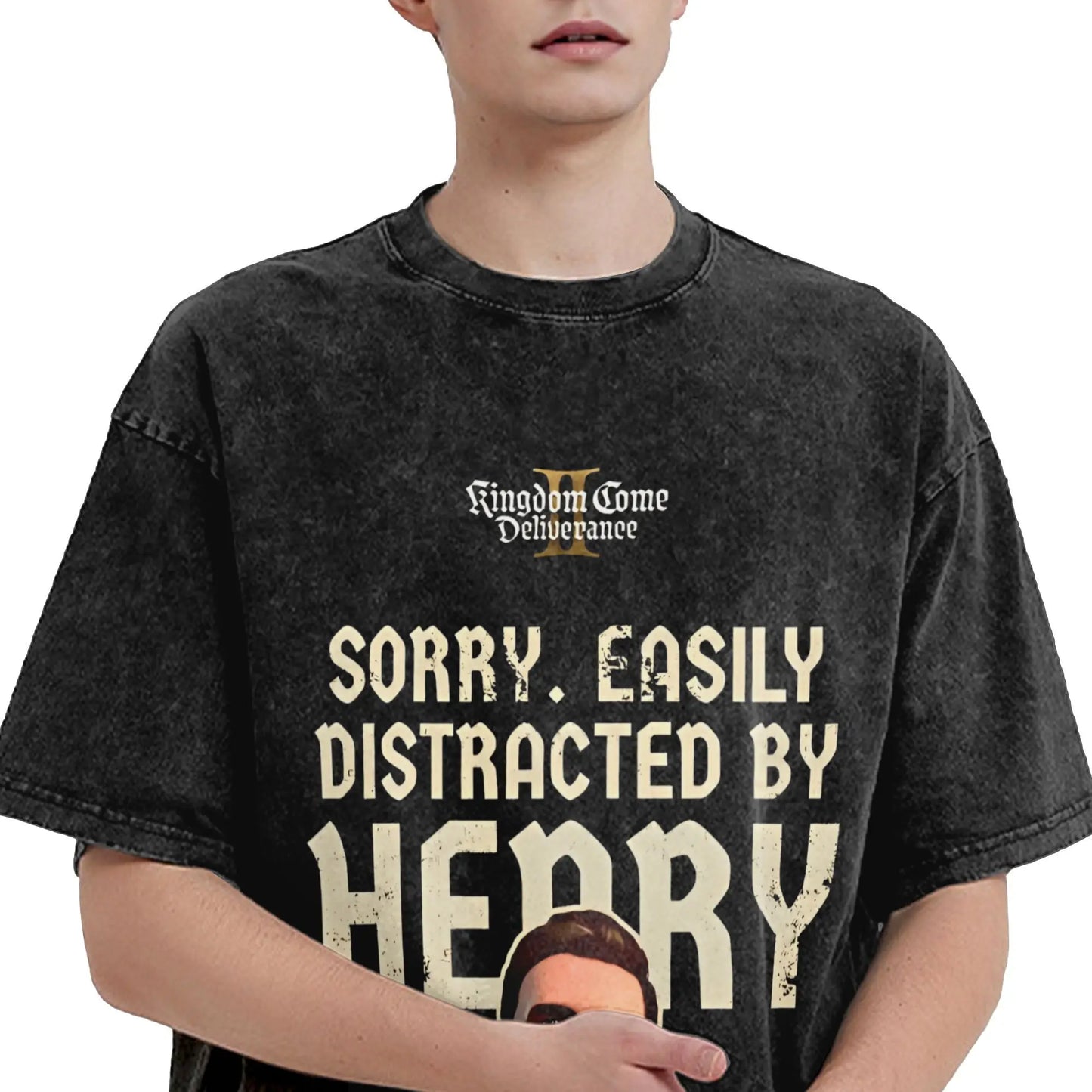 Men's T Shirt Kingdoms Washed T-Shirts Harajuku Come Deliverances Summer Tee Shirt Streetwear Loose Cotton Tops Birthday Gift Peaceful Pleasures Health and Wellness