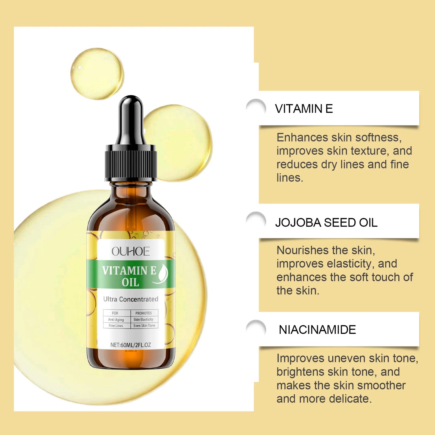 Vitamin E Body Oil – Firming, Brightening & Anti-Aging Skin